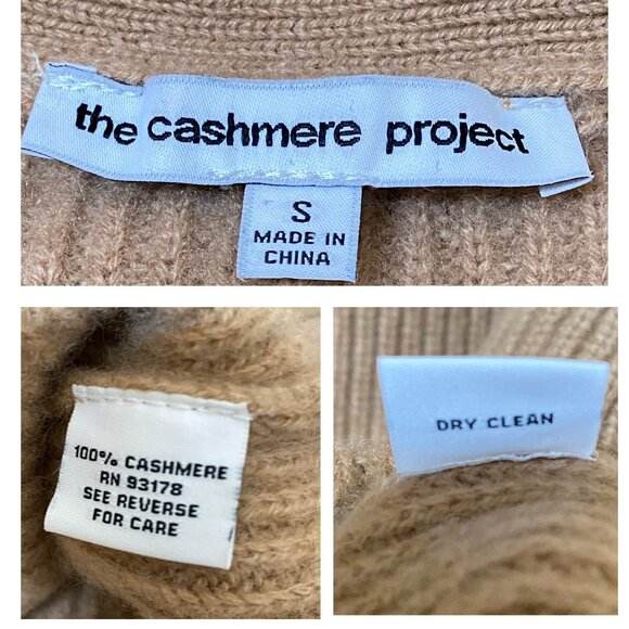 The Cashmere Project Brown Raglan Ribbed Button Cardigan - Small - Picture 8 of 9